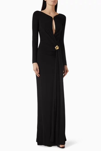 Red Carpet Jewel Gown in Crepe Jersey