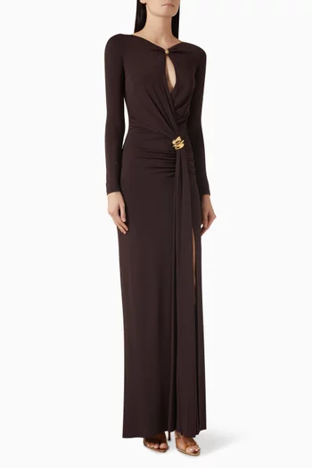 Red Carpet Jewel Gown in Crepe Jersey