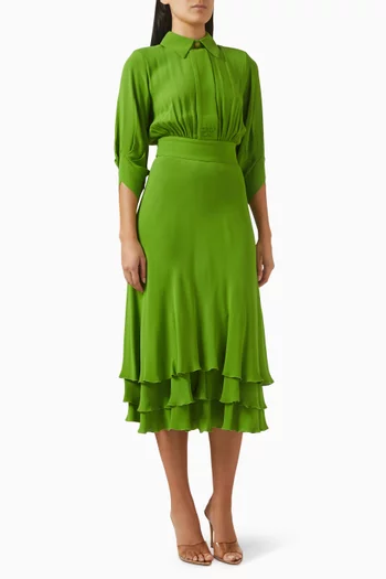 فستان بكشكش جورجيت