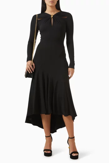 فستان بعقدة ملفوفة في الأمام كريب