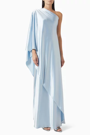 Aria One-shoulder Maxi Dress in Satin