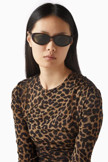 نظارة شمسية اس ال ام 154-002 بإطار بيضاوي أسيتات معاد تدويره