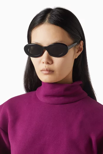 نظارة شمسية اس ال 594-008 بإطار بيضاوي أسيتات معاد تدويره