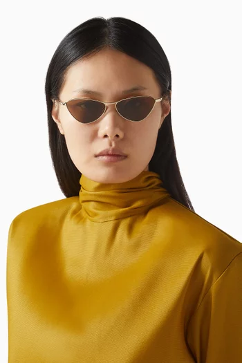 SL 830-004 Cat-Eye Sunglasses in Gold-tone Metal
