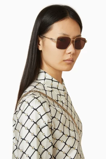 نظارة شمسية بإطار مربع معدن