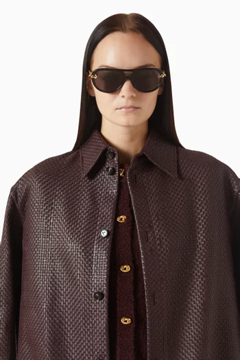 نظارة شمسية بعقدة وإطار أفياتور أسيتات ومعدن