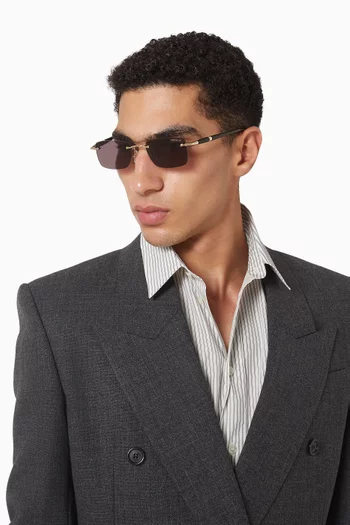 نظارة شمسية بإطار مستطيل معدن