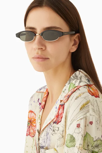 Eclipse Oval Sunglasses in Acetate & Metal