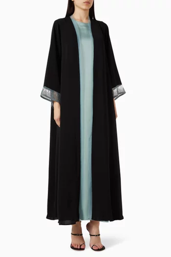 Bead-embellished Abaya Set
