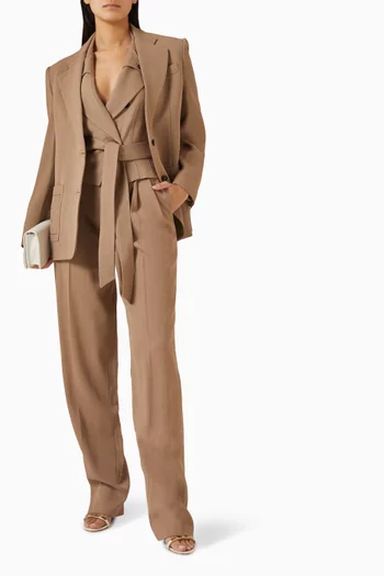 بنطال بقصة ساق مستقيمة غابردين