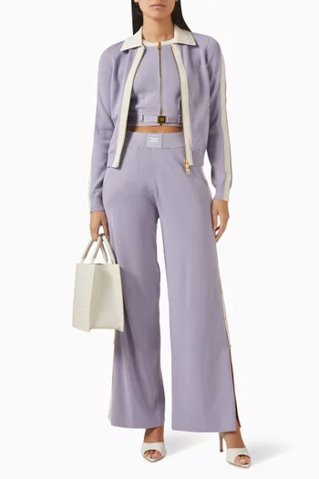 بلوزة قصيرة ومنسوجة من مزيج فيسكوز