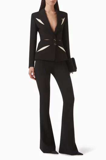 Flared Pants in Double-layer Crepe