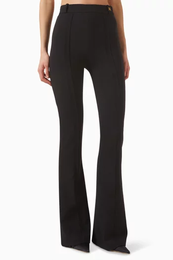 Flared Pants in Double-layer Crepe