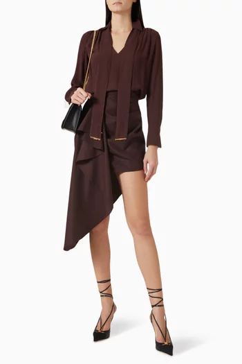 Jewel Plaque Mini Skirt in Wool-blend