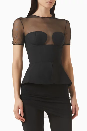 Peplum Top in Wool-blend