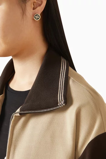 Enameled Logo Stud Earrings