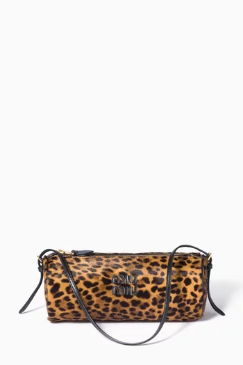 Pouch in Leopard-printed Calf-hair