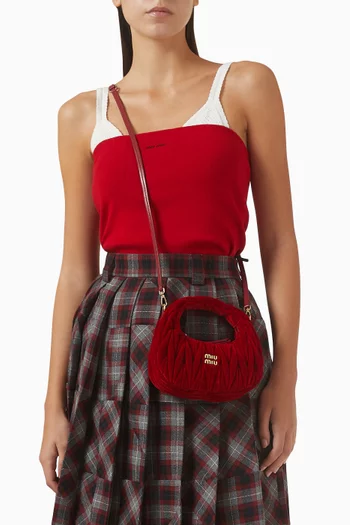 حقيبة هوبو واندر ميني مخمل مبطن