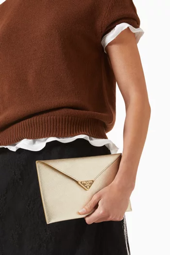 Envelope Clutch in Saffiano Leather