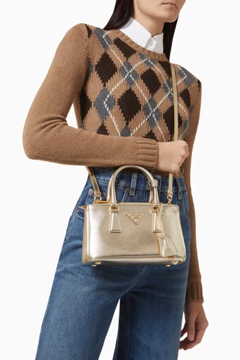 Mini Galleria Tote Bag in Patent Saffiano Leather