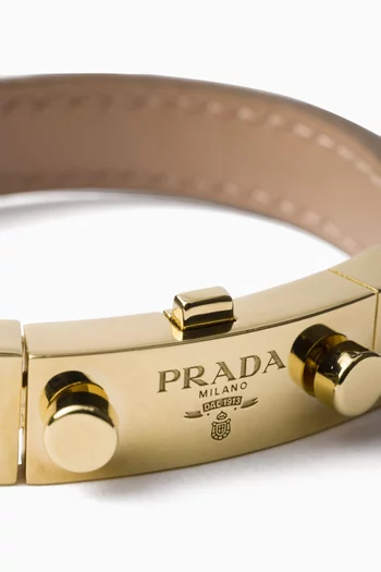 Logo Bracelet in Saffiano Leather