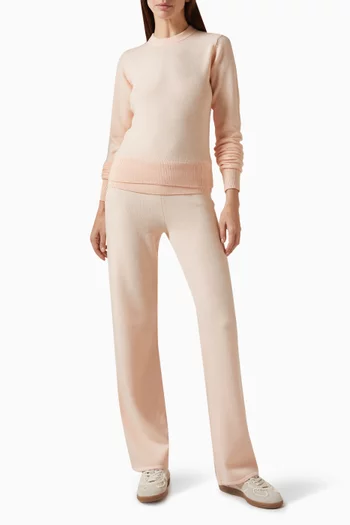 Sweater Knits Ribbed Fitted Crew Neck