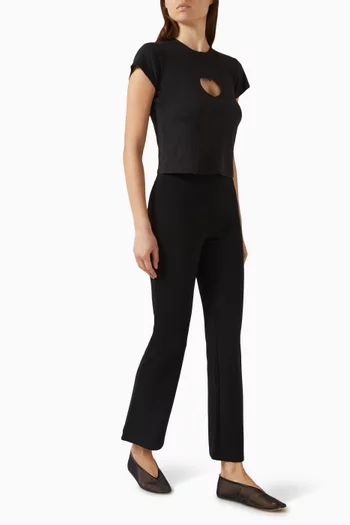 Essential High Waist Cropped Kick Flare Pants