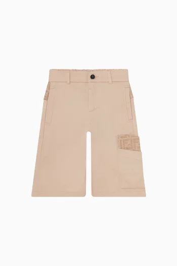 FF Logo Shorts in Cotton Gabardine
