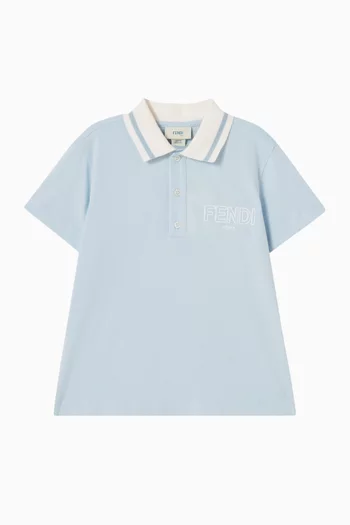 Logo-embroidered Polo Shirt in Cotton Pique
