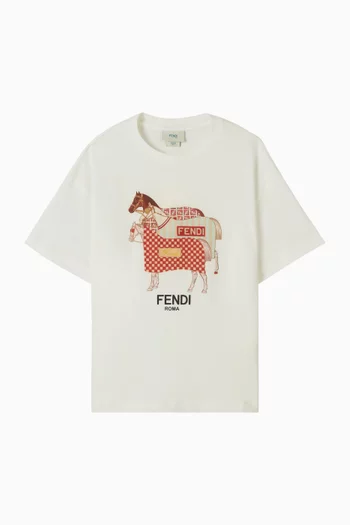 Horse Logo T-shirt in Cotton
