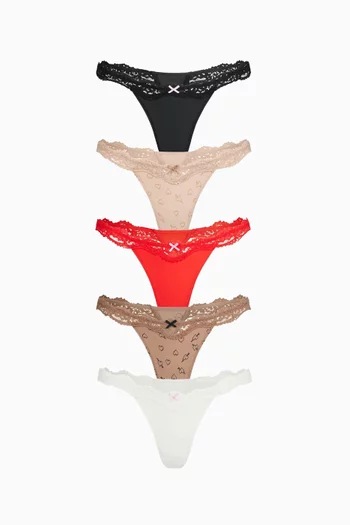 Fits Everybody Lace String Thong, Set of 5