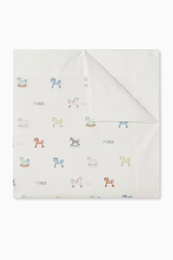 بطانية بنقشة حصان هزاز قطن