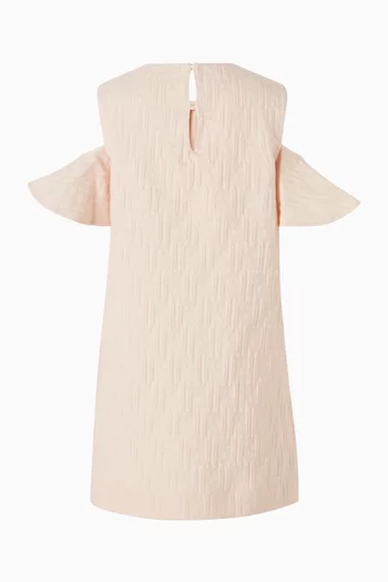 فستان بكتف مكشوف قطن بشعار FF