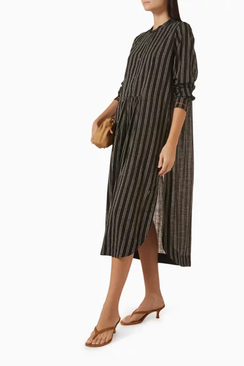 Brita Striped Cover-up Dress in Cotton