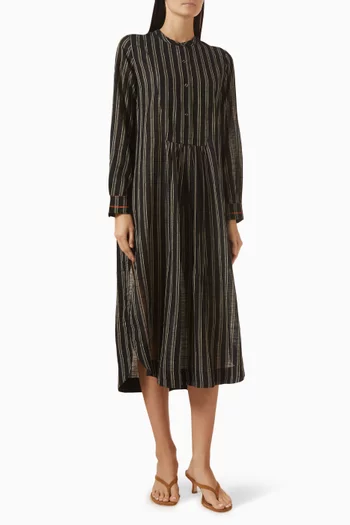 Brita Striped Cover-up Dress in Cotton