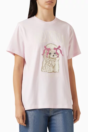 Poodle-print T-shirt in Organic Cotton Jersey