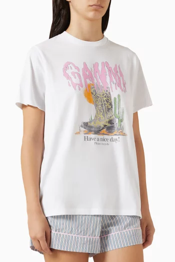 Boots-print T-shirt in Organic Cotton Jersey