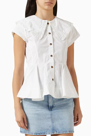 Peter-pan Collar Shirt in Cotton Blend