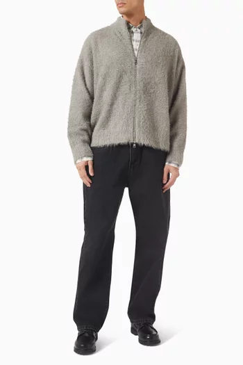 Track Jacket in Faux Alpaca Knit