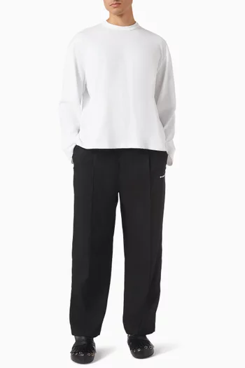 تي شيرت بارز الملمس بأكمام طويلة قطن 220 غرام لكل متر مربع