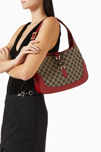 حقيبة جاكي من الألفينيات قنب بشعار حرفي GG