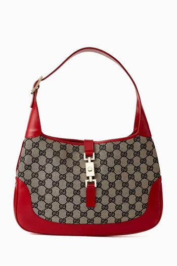 حقيبة جاكي من الألفينيات قنب بشعار حرفي GG