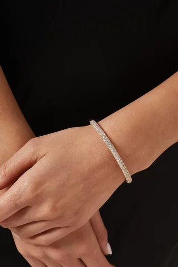 سوار بتصميم أسطواني مرصع بأحجار بافيه نحاس بلون ذهبي