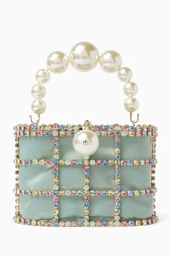 Holli Crystal Top-handle Bag in Satin