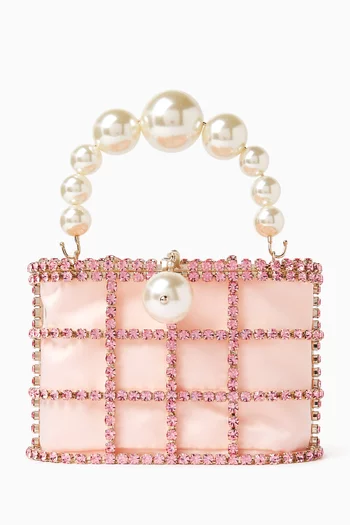 Holli Crystal Top-handle Bag in Satin