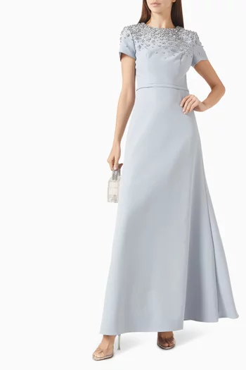 Bead-embellished Gown in Crepe