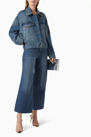 جاكيت تراكر قصير بطيّات دينم