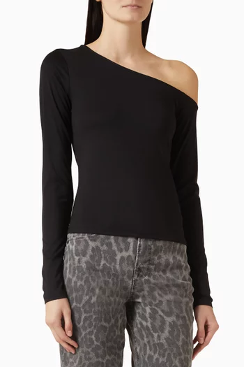 بلوزة خفيفة بكتف مكشوف قماش سكوبا