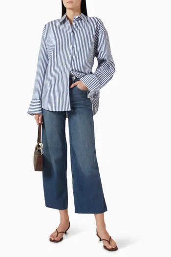 Oversized Adjustable-waist Shirt in Poplin