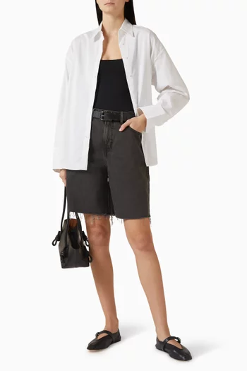 Oversized Adjustable-waist Shirt in Poplin